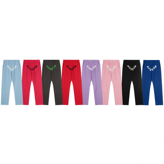 Spider VVS Multi color Full Hot Diamond Letter Casual Pants