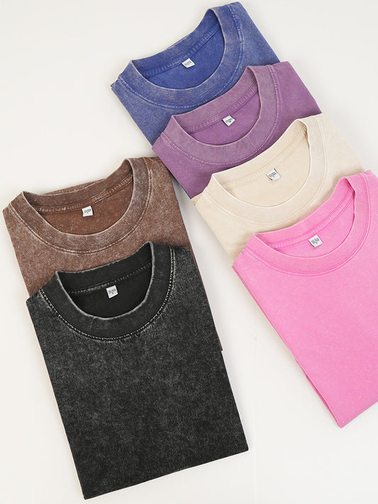 Plus Size Men's Shirts 230gsm Heavyweight T-shirt 100 Thick Custom Drop Shoulder Cotton Plain Oversized Tshirt