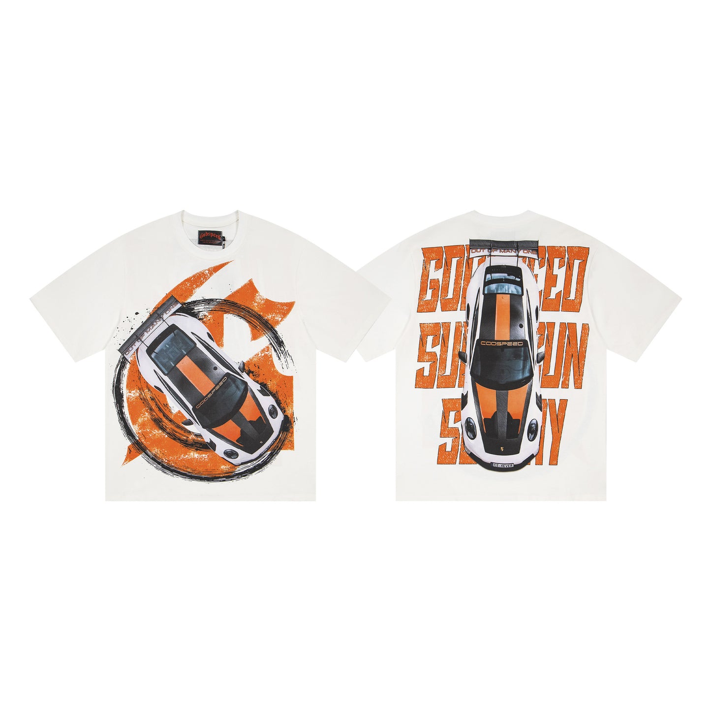 Godspeed Retro Skull Print High Street Trendy Hip Hop Street Loose Short Sleeves