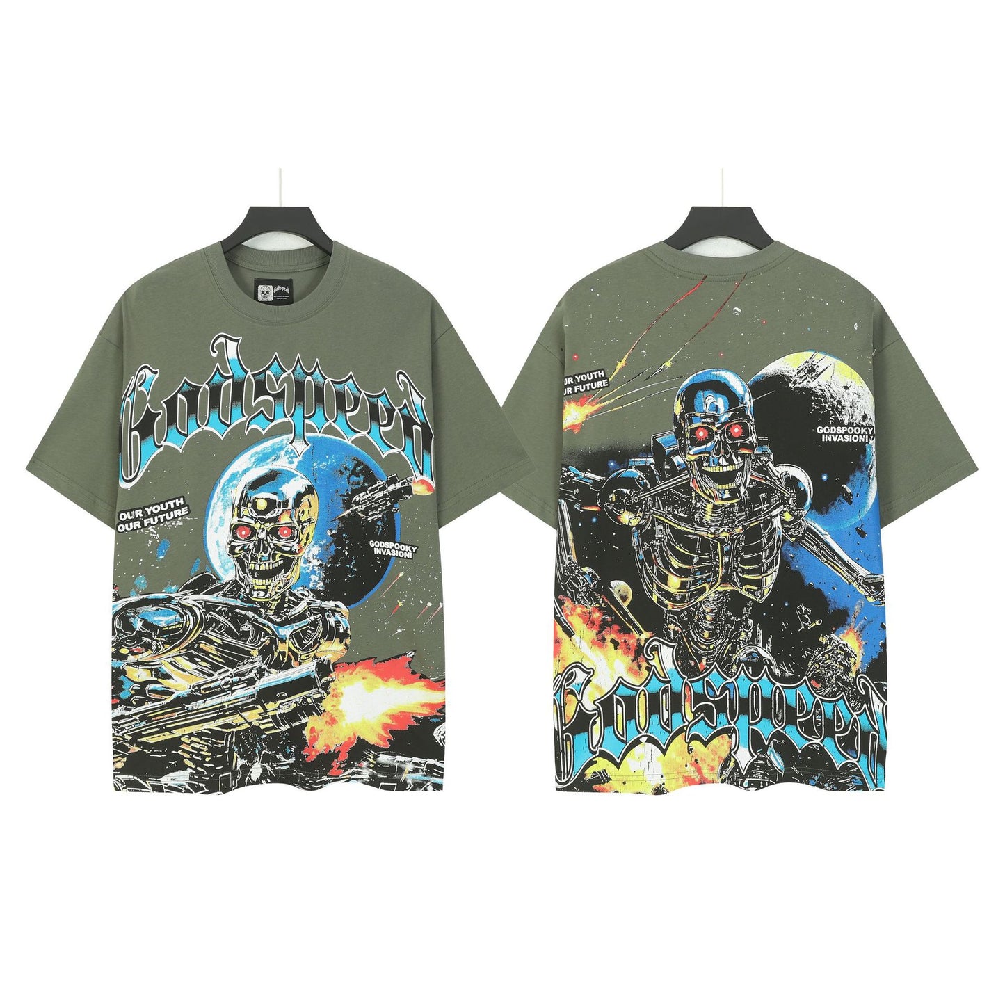 Summer New Cross border Foreign Trade Godspeed American Trendy T-shirt