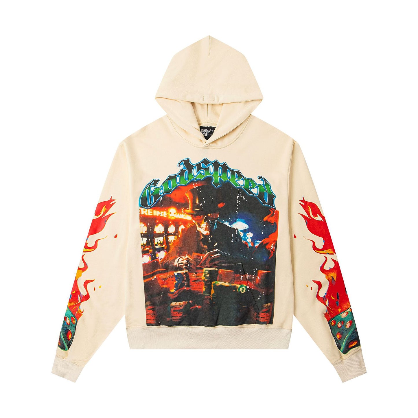 Godspeed New Direct Spray Printed Washed Retro Pure Cotton Hip Hop Hoodie