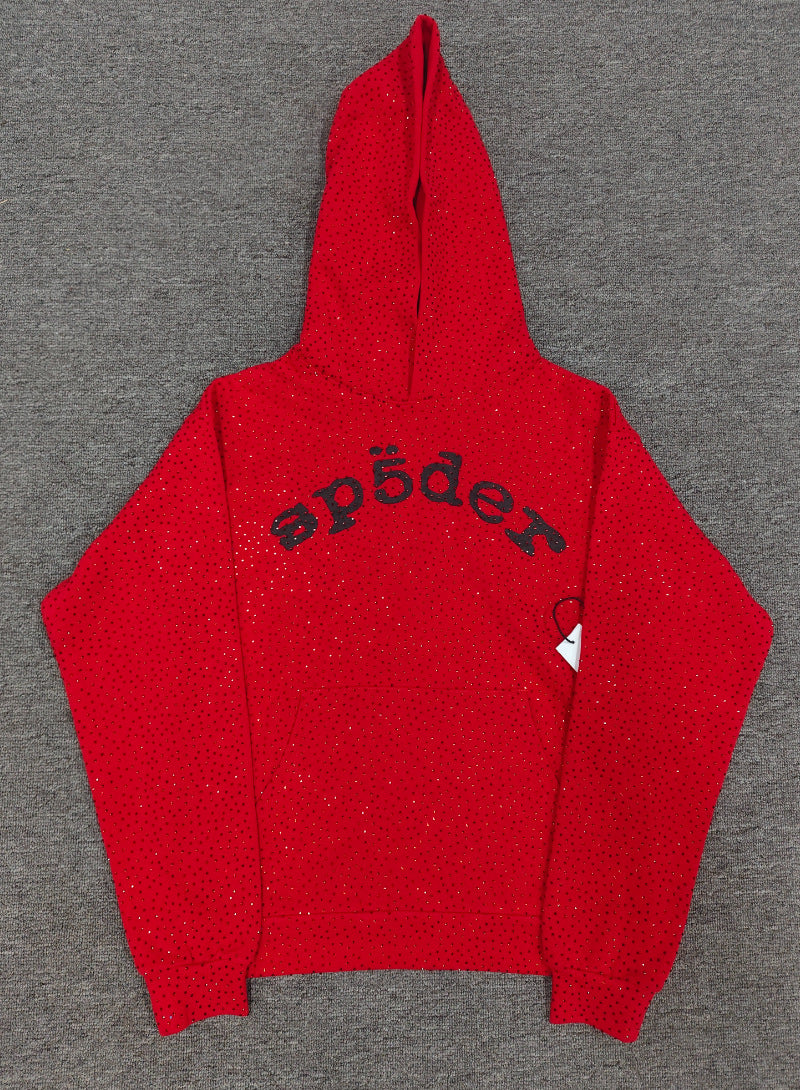 Spider VVS Multi color Full Hot Diamond Letter Casual Hoodies
