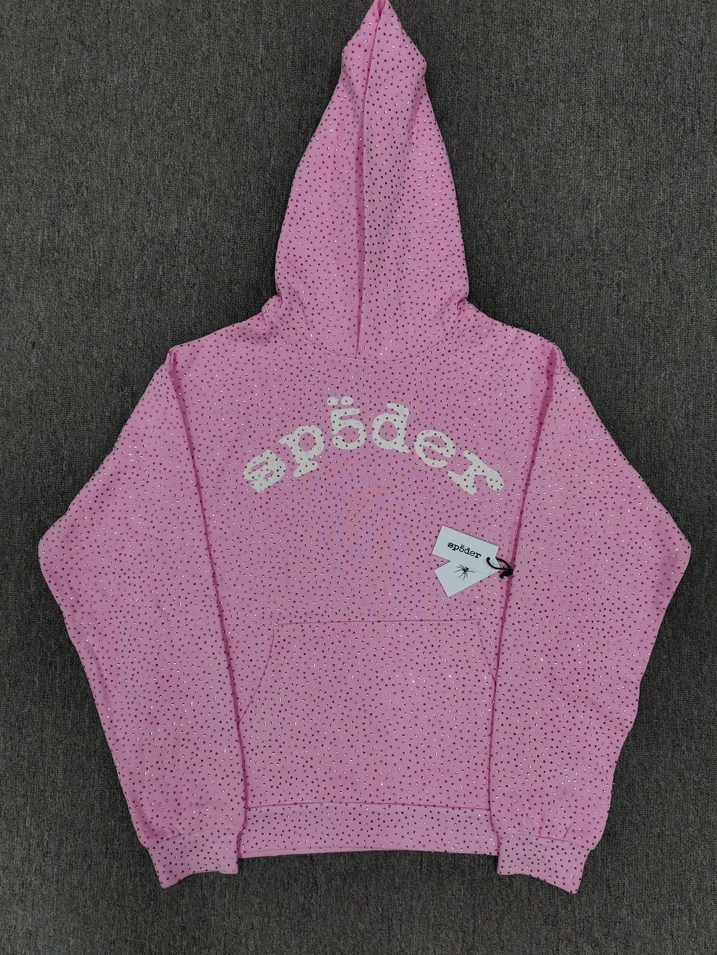 Spider VVS Multi color Full Hot Diamond Letter Casual Hoodies