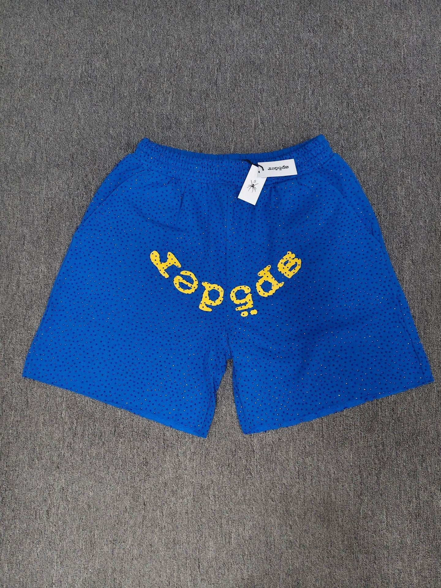 Spider VVS Multi color Full Hot Diamond Letter Casual Shorts