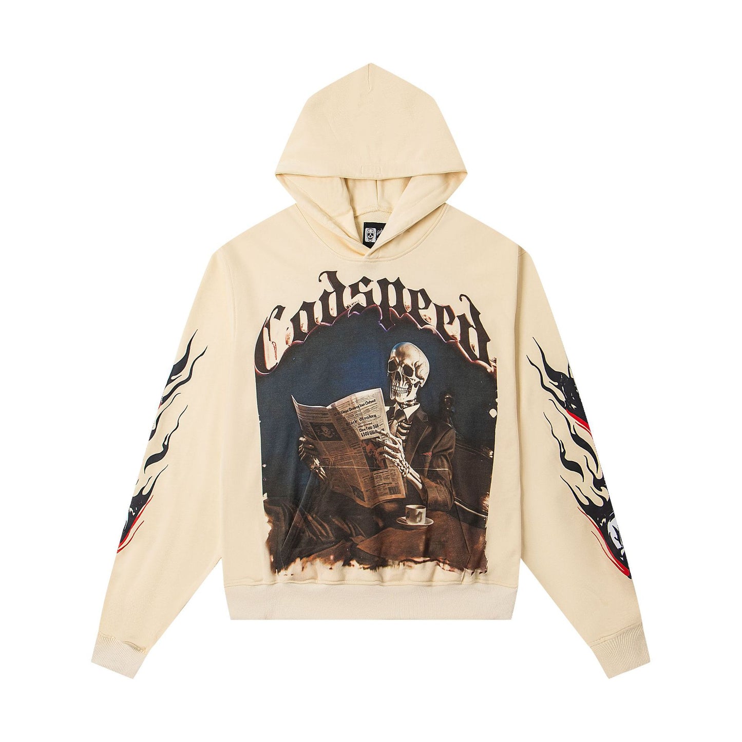 Godspeed New Direct Spray Printed Washed Retro Pure Cotton Hip Hop Hoodie