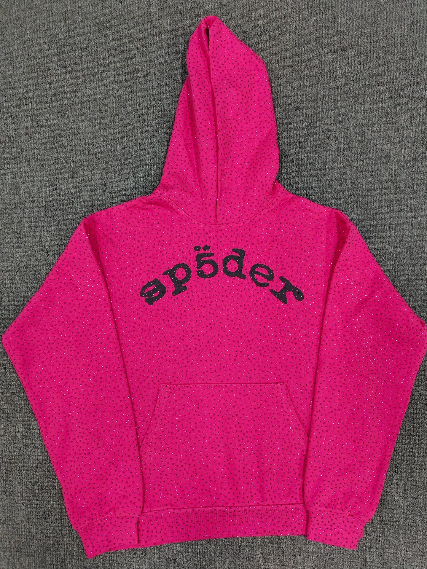 Spider VVS Multi color Full Hot Diamond Letter Casual Hoodies