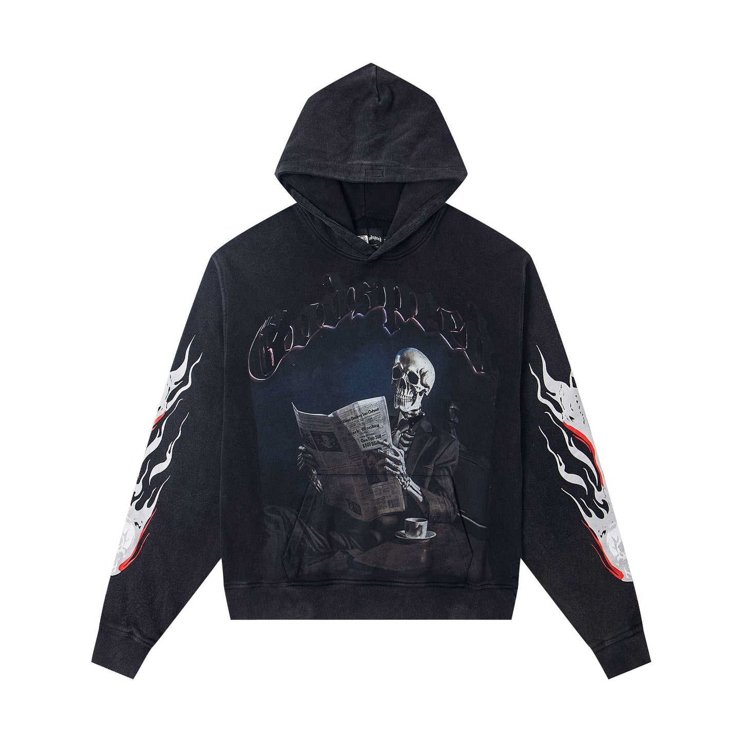 Godspeed New Direct Spray Printed Washed Retro Pure Cotton Hip Hop Hoodie