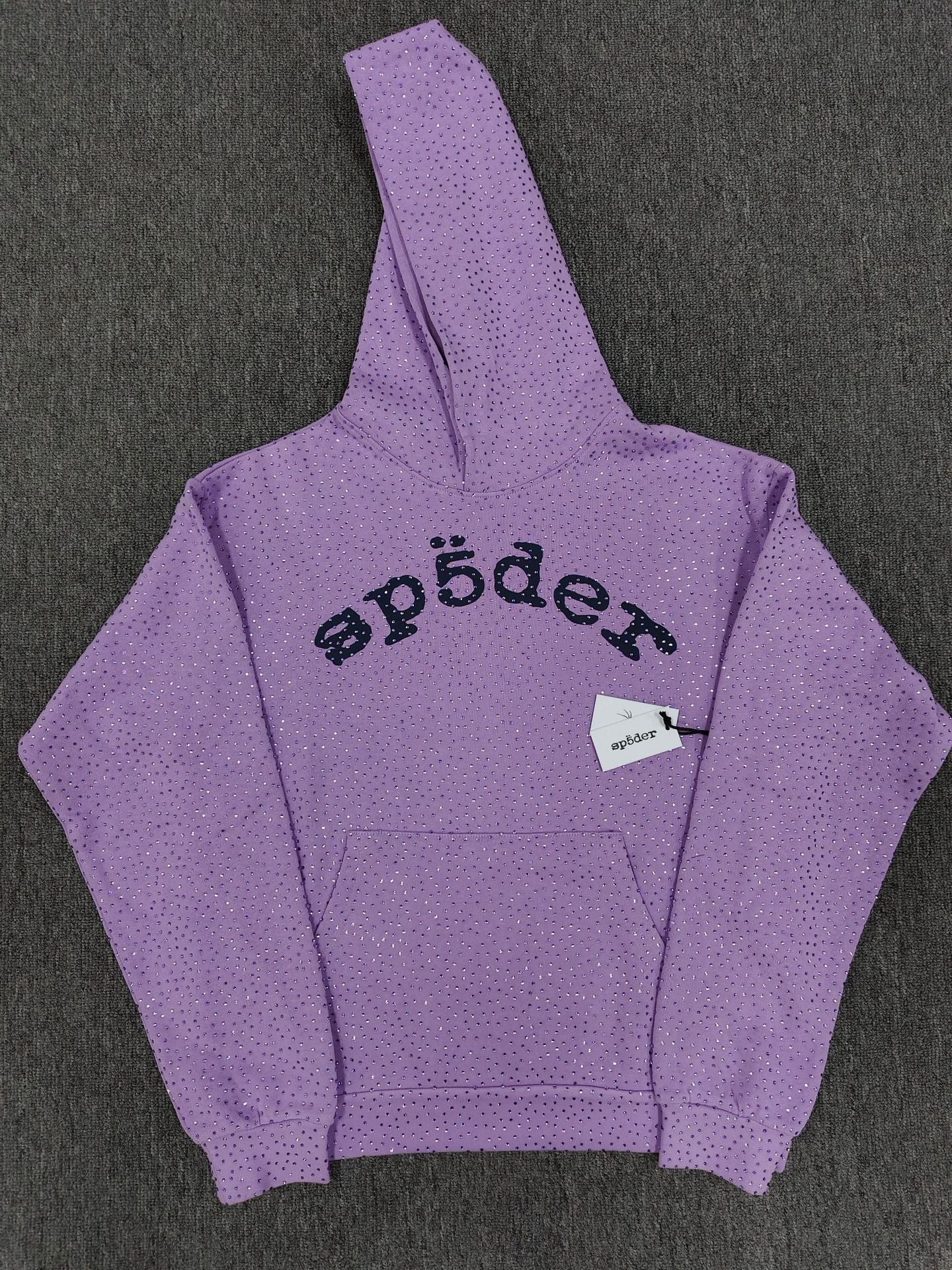 Spider VVS Multi color Full Hot Diamond Letter Casual Hoodies