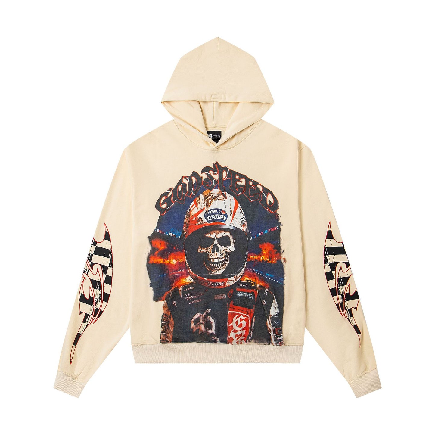 Godspeed New Direct Spray Printed Washed Retro Pure Cotton Hip Hop Hoodie