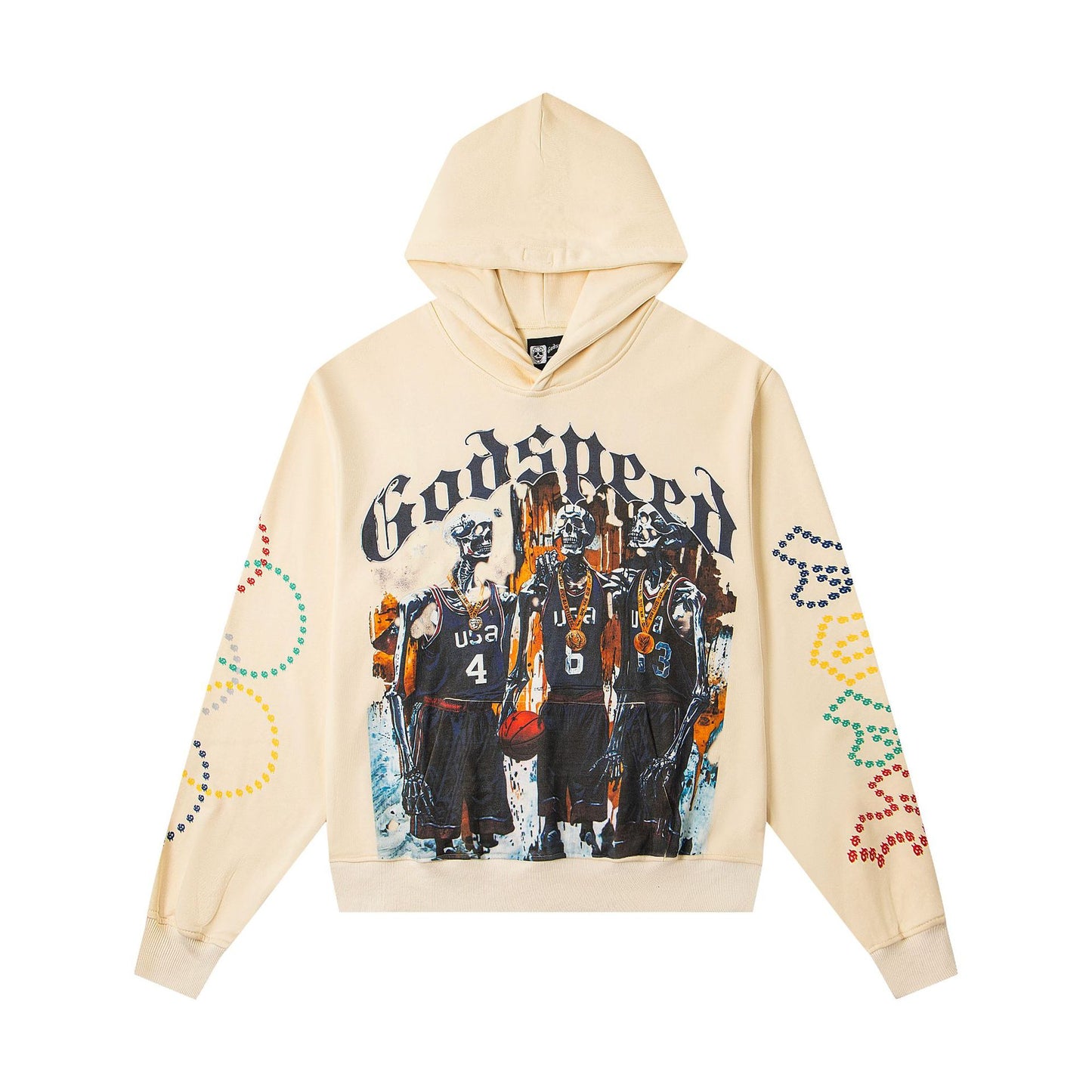 Godspeed New Direct Spray Printed Washed Retro Pure Cotton Hip Hop Hoodie