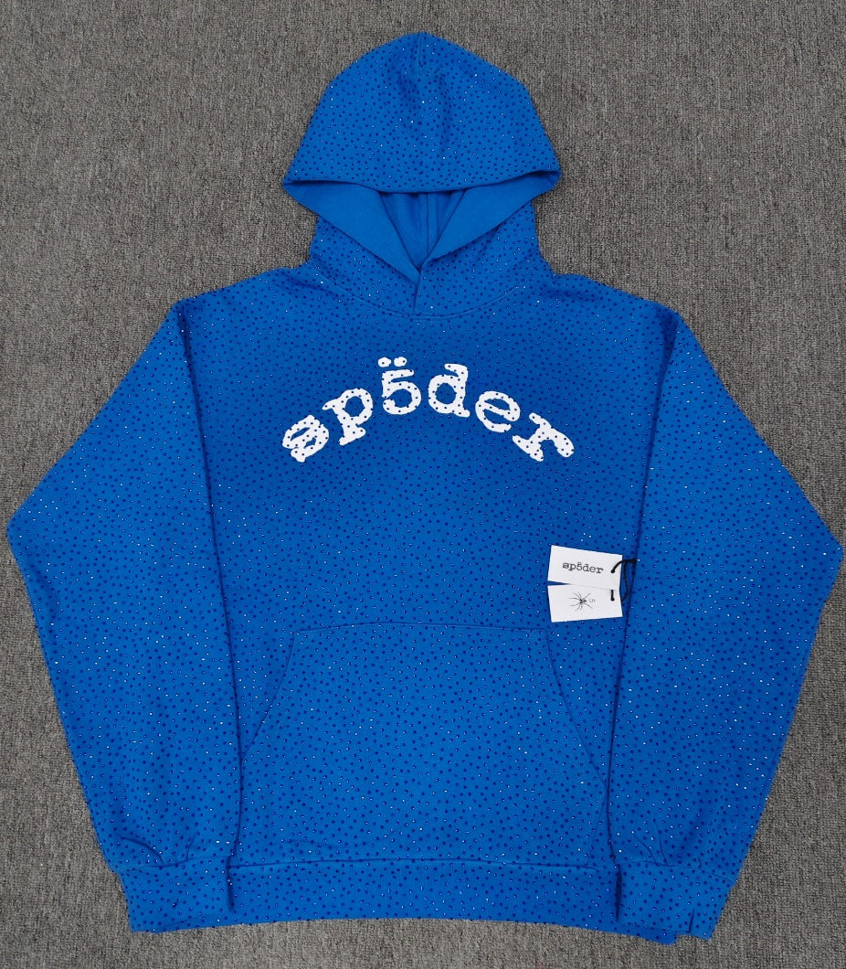 Spider VVS Multi color Full Hot Diamond Letter Casual Hoodies