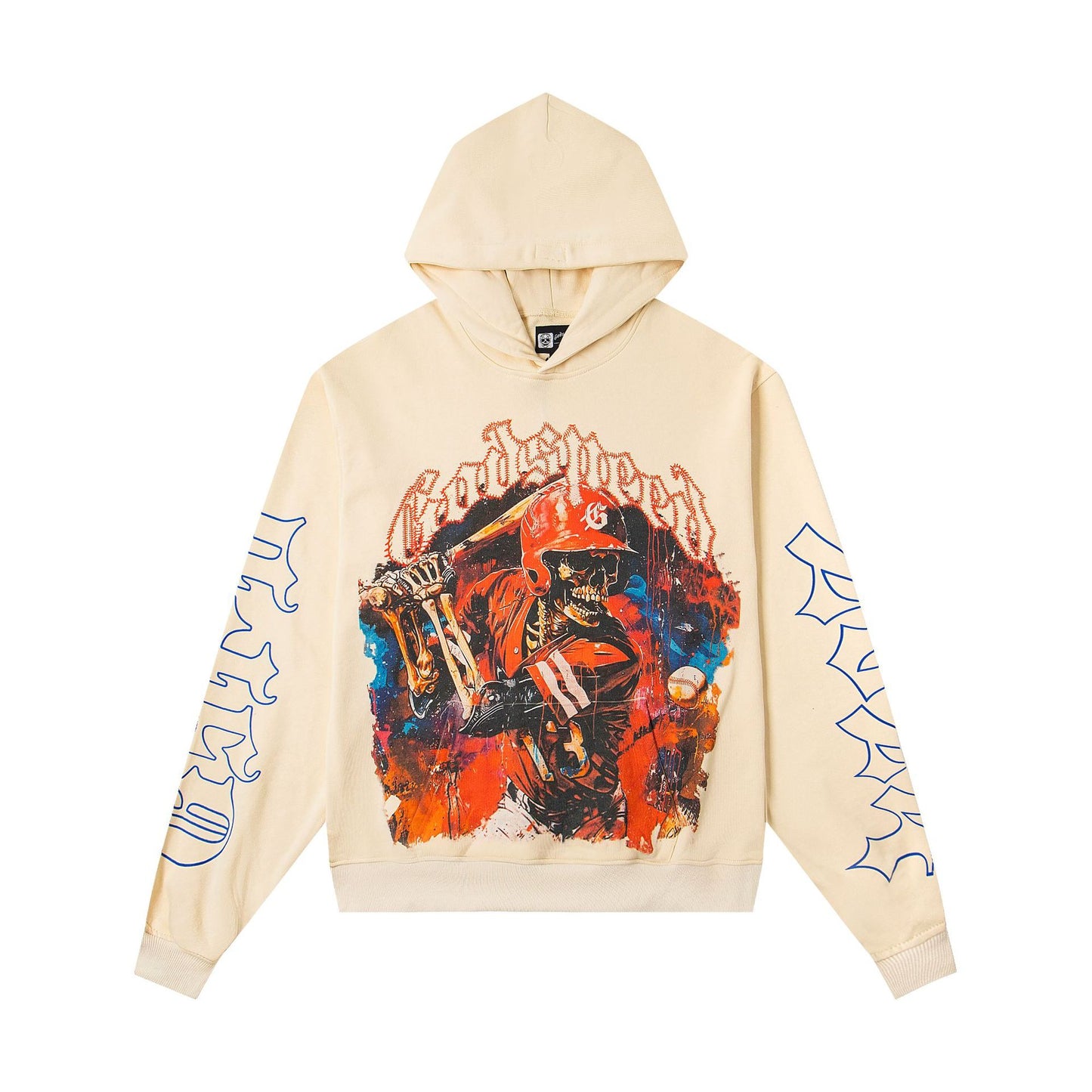 Godspeed New Direct Spray Printed Washed Retro Pure Cotton Hip Hop Hoodie