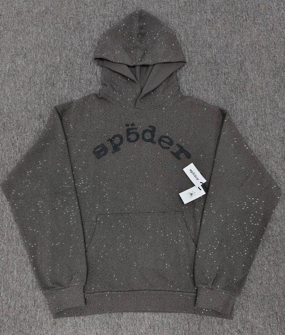 Spider VVS Multi color Full Hot Diamond Letter Casual Hoodies