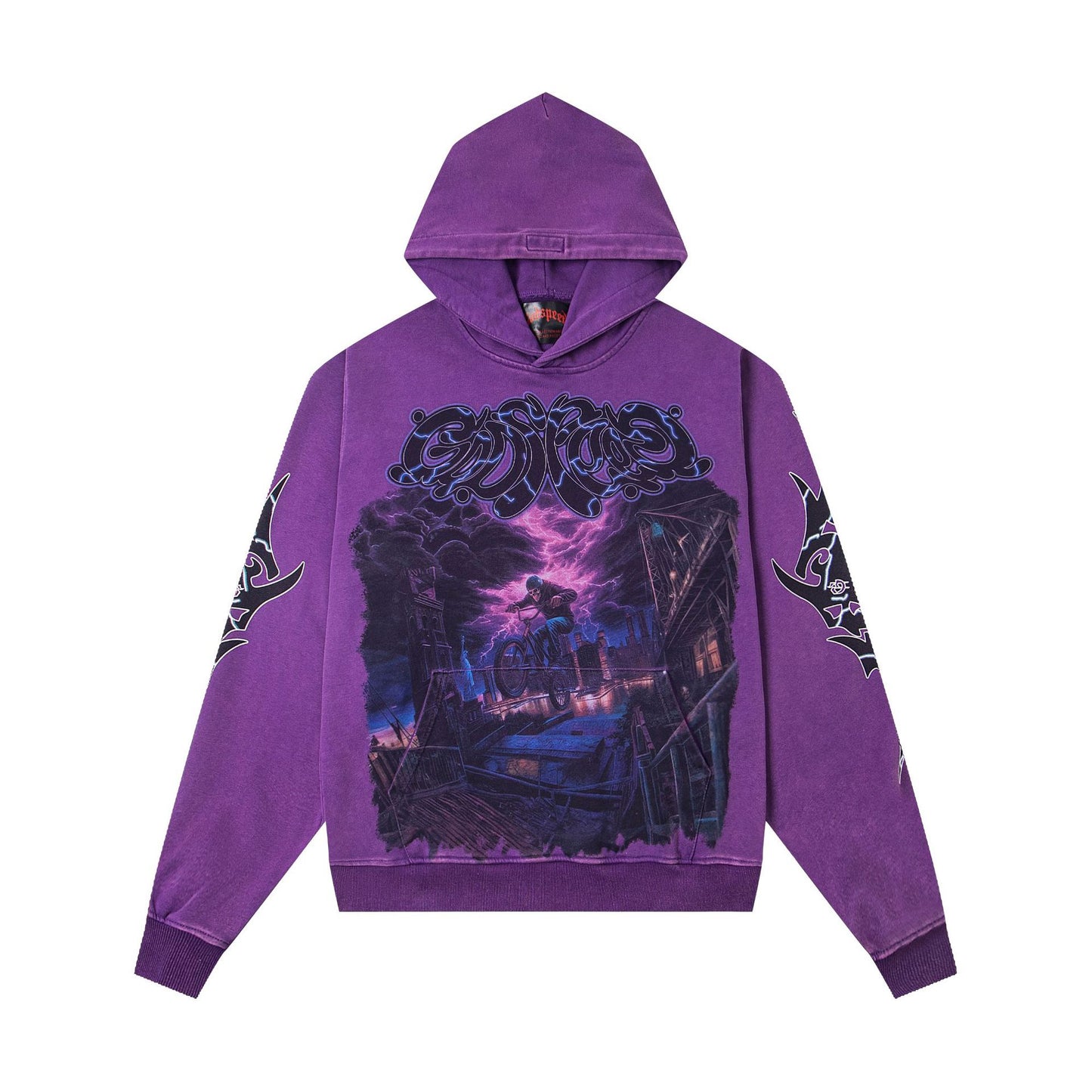 Godspeed New Direct Spray Printed Washed Retro Pure Cotton Hip Hop Hoodie
